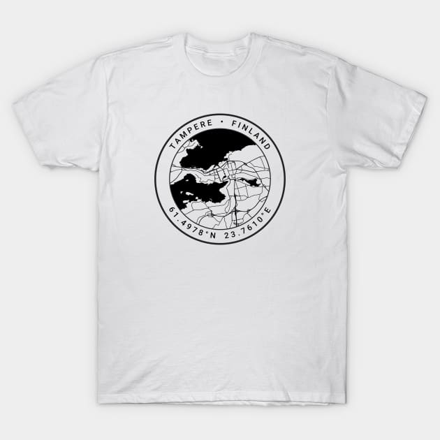 Tampere Map T-Shirt by Ryan-Cox